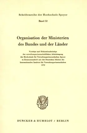 / |  Organisation der Ministerien des Bundes und der Länder. | Buch |  Sack Fachmedien