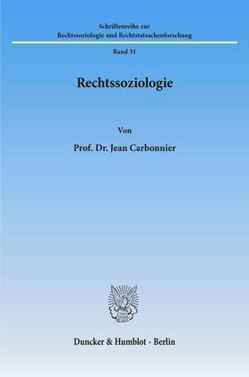 Carbonnier | Rechtssoziologie. | Buch | 978-3-428-03100-9 | sack.de