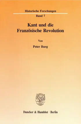 Burg |  Kant und die Französische Revolution. | Buch |  Sack Fachmedien