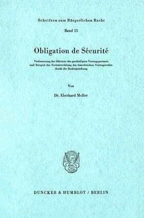 Meller |  Obligation de Sécurité. | Buch |  Sack Fachmedien