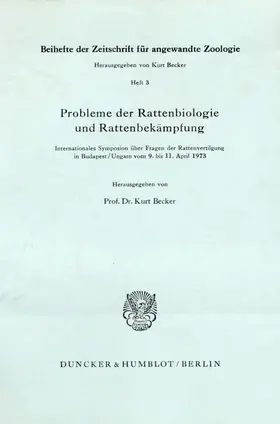 Becker |  Probleme der Rattenbiologie und Rattenbekämpfung. | Buch |  Sack Fachmedien