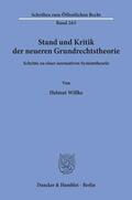 Willke |  Stand und Kritik der neueren Grundrechtstheorie. | Buch |  Sack Fachmedien