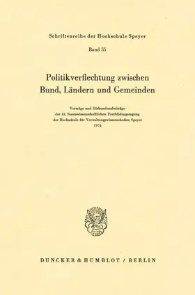 / |  Politikverflechtung zwischen Bund, Ländern und Gemeinden. | Buch |  Sack Fachmedien