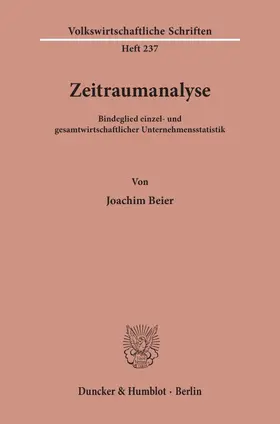 Beier |  Zeitraumanalyse. | Buch |  Sack Fachmedien