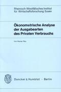 Rau |  Ökonometrische Analyse der Ausgabearten des Privaten Verbrauchs. | Buch |  Sack Fachmedien