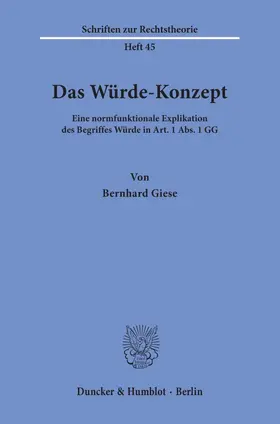 Giese | Das Würde-Konzept. | Buch | 978-3-428-03443-7 | sack.de