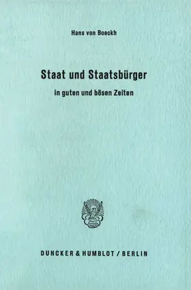 Boeckh |  Staat und Staatsbürger | Buch |  Sack Fachmedien
