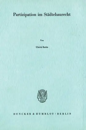 Battis |  Partizipation im Städtebaurecht. | Buch |  Sack Fachmedien
