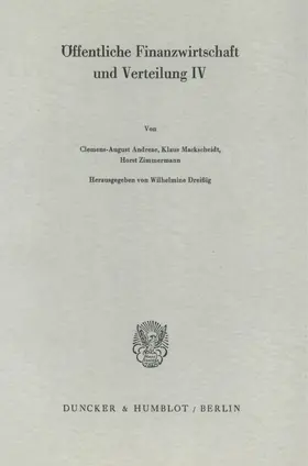 Dreißig | Öffentliche Finanzwirtschaft und Verteilung IV. | Buch | 978-3-428-03618-9 | sack.de