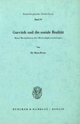 Henze |  Gurvitch und die soziale Realität. | Buch |  Sack Fachmedien