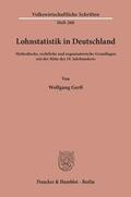 Gerß |  Lohnstatistik in Deutschland. | Buch |  Sack Fachmedien