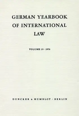 Delbrück / Hofmann / Zimmermann |  German Yearbook of International Law - Jahrbuch für Internationales Recht. | Buch |  Sack Fachmedien