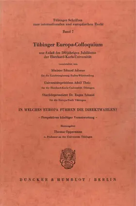 Oppermann |  In welches Europa führen die Direktwahlen? | Buch |  Sack Fachmedien