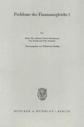 Dreißig |  Probleme des Finanzausgleichs I. | Buch |  Sack Fachmedien
