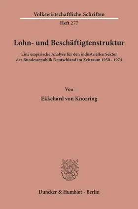 Knorring |  Lohn- und Beschäftigtenstruktur. | Buch |  Sack Fachmedien