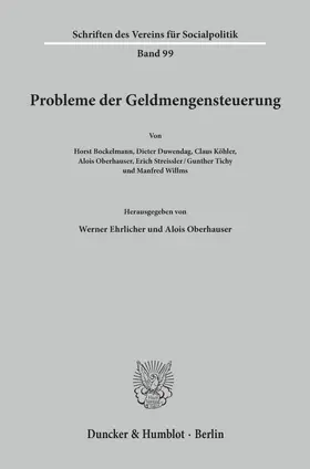 Ehrlicher / Oberhauser |  Probleme der Geldmengensteuerung. | Buch |  Sack Fachmedien