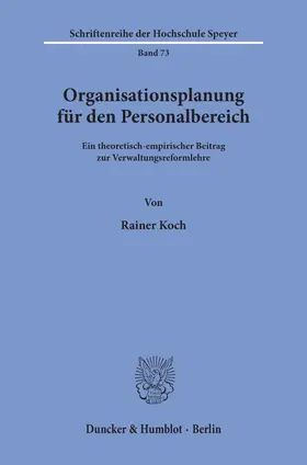 Koch |  Organisationsplanung für den Personalbereich. | Buch |  Sack Fachmedien