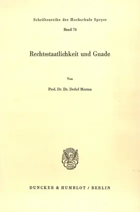 Merten |  Rechtsstaatlichkeit und Gnade. | Buch |  Sack Fachmedien