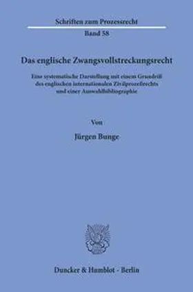 Bunge | Das englische Zwangsvollstreckungsrecht. | Buch | 978-3-428-04310-1 | www.sack.de