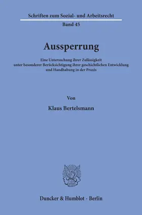 Bertelsmann |  Aussperrung. | Buch |  Sack Fachmedien