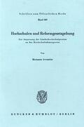 Avenarius |  Hochschulen und Reformgesetzgebung. | Buch |  Sack Fachmedien