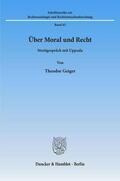 Geiger |  Über Moral und Recht | Buch |  Sack Fachmedien