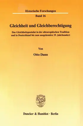 Dann |  Gleichheit und Gleichberechtigung. | Buch |  Sack Fachmedien