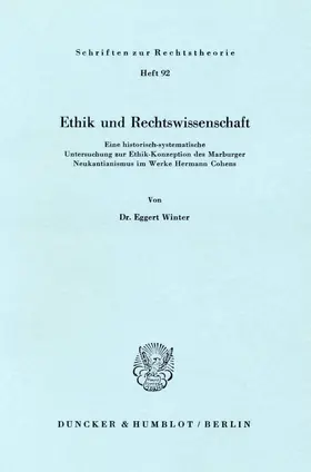 Winter |  Ethik und Rechtswissenschaft. | Buch |  Sack Fachmedien