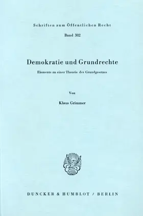 Grimmer |  Demokratie und Grundrechte. | Buch |  Sack Fachmedien