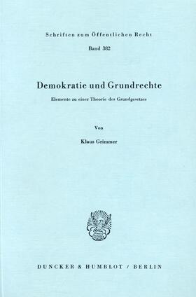 Grimmer | Demokratie und Grundrechte. | Buch | sack.de