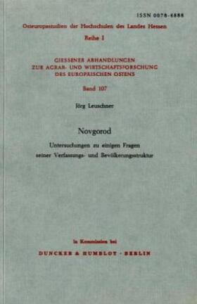 Leuschner |  Novgorod. | Buch |  Sack Fachmedien