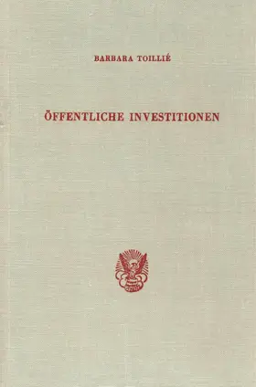 Toillié |  Öffentliche Investitionen. | Buch |  Sack Fachmedien