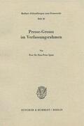 Ipsen |  Presse-Grosso im Verfassungsrahmen | Buch |  Sack Fachmedien