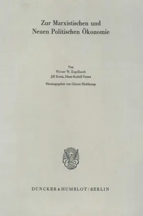 Hedtkamp |  Zur Marxistischen und Neuen Politischen Ökonomie. | Buch |  Sack Fachmedien