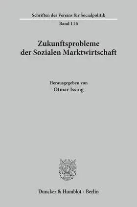Issing |  Zukunftsprobleme der Sozialen Marktwirtschaft. | Buch |  Sack Fachmedien