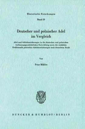 Mikliss |  Deutscher und polnischer Adel im Vergleich. | Buch |  Sack Fachmedien
