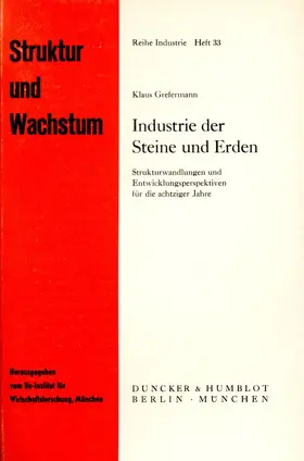 Grefermann |  Industrie der Steine und Erden. | Buch |  Sack Fachmedien