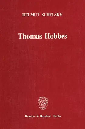 Schelsky |  Thomas Hobbes – Eine politische Lehre. | Buch |  Sack Fachmedien