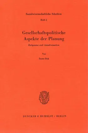 Dyk |  Gesellschaftspolitische Aspekte der Planung. | Buch |  Sack Fachmedien