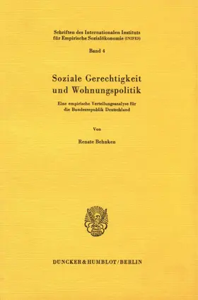 Behnken |  Soziale Gerechtigkeit und Wohnungspolitik. | Buch |  Sack Fachmedien