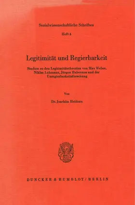 Heidorn |  Legitimität und Regierbarkeit. | Buch |  Sack Fachmedien