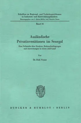 Vieser |  Ausländische Privatinvestitionen im Senegal. | Buch |  Sack Fachmedien