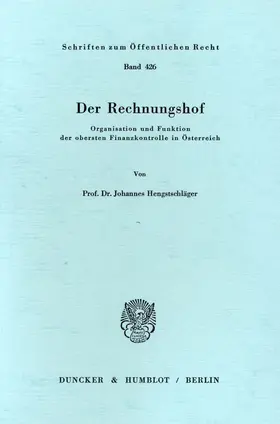 Hengstschläger |  Der Rechnungshof | Buch |  Sack Fachmedien
