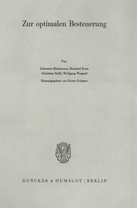Pohmer |  Zur optimalen Besteuerung. | Buch |  Sack Fachmedien