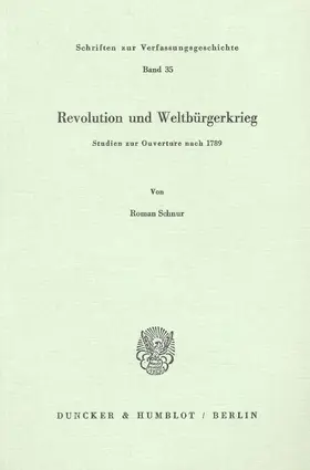 Schnur |  Revolution und Weltbürgerkrieg. | Buch |  Sack Fachmedien