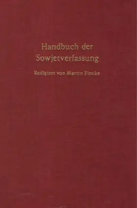 Handbuch der Sowjetverfassung. | Buch |  Sack Fachmedien