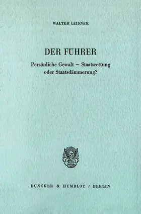 Leisner |  Der Führer. | Buch |  Sack Fachmedien