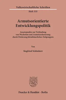 Schönherr |  Armutsorientierte Entwicklungspolitik. | Buch |  Sack Fachmedien