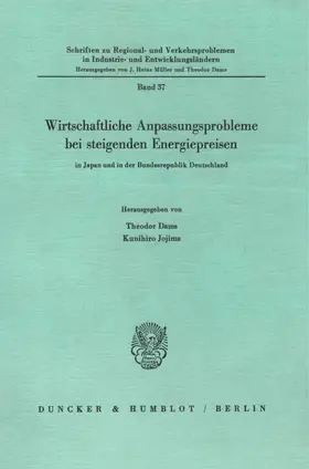 Dams / Jojima |  Wirtschaftliche Anpassungsprobleme bei steigenden Energiepreisen | Buch |  Sack Fachmedien