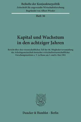/ |  Kapital und Wachstum in den achtziger Jahren. | Buch |  Sack Fachmedien